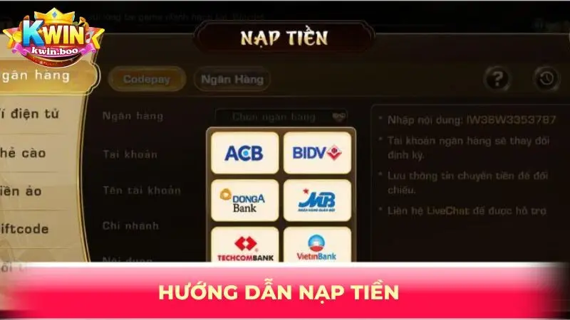 Hướng dẫn nạp tiền